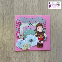 Dziewczynka - Kartka 13,5 x 13,5 cm